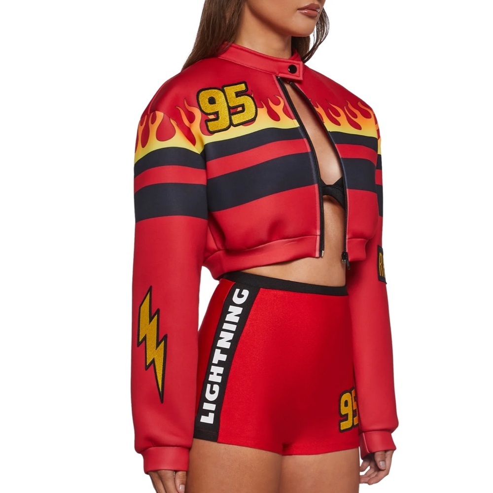 Red Flame Jacket and Shorts Set dollskill